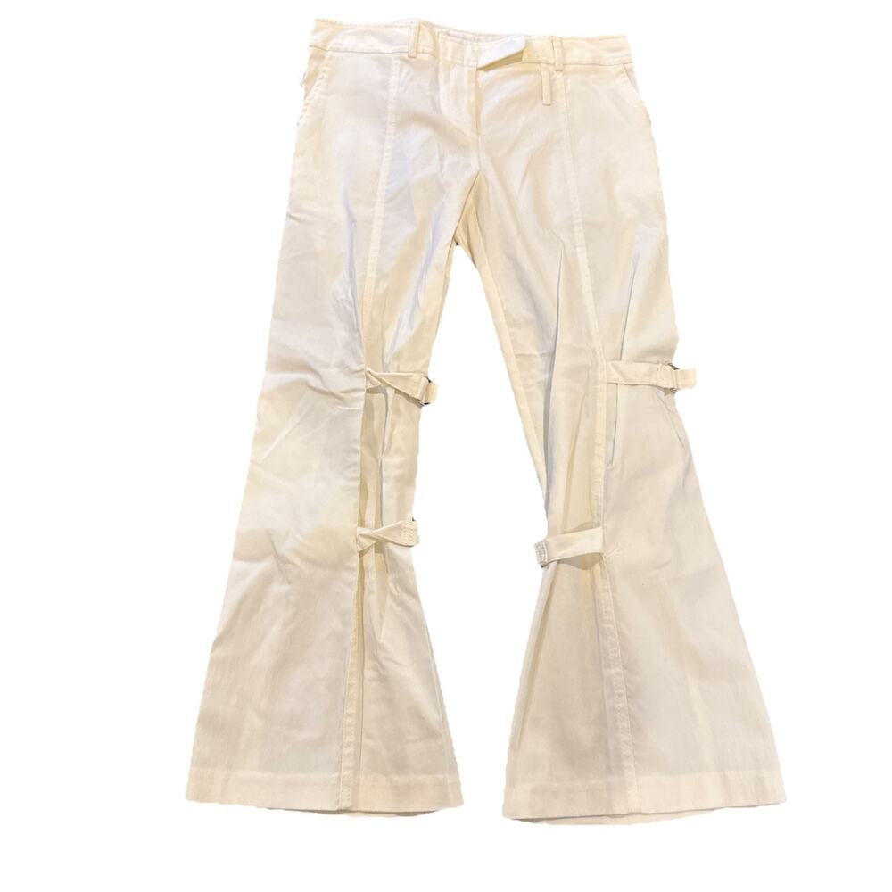 SYMMETRY White High-Rise Trouser Pants Belted Elastic Waist Size 6 - Picture 2 of 16